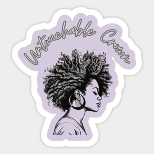 Black Woman Hair Untouchable Crown Sticker